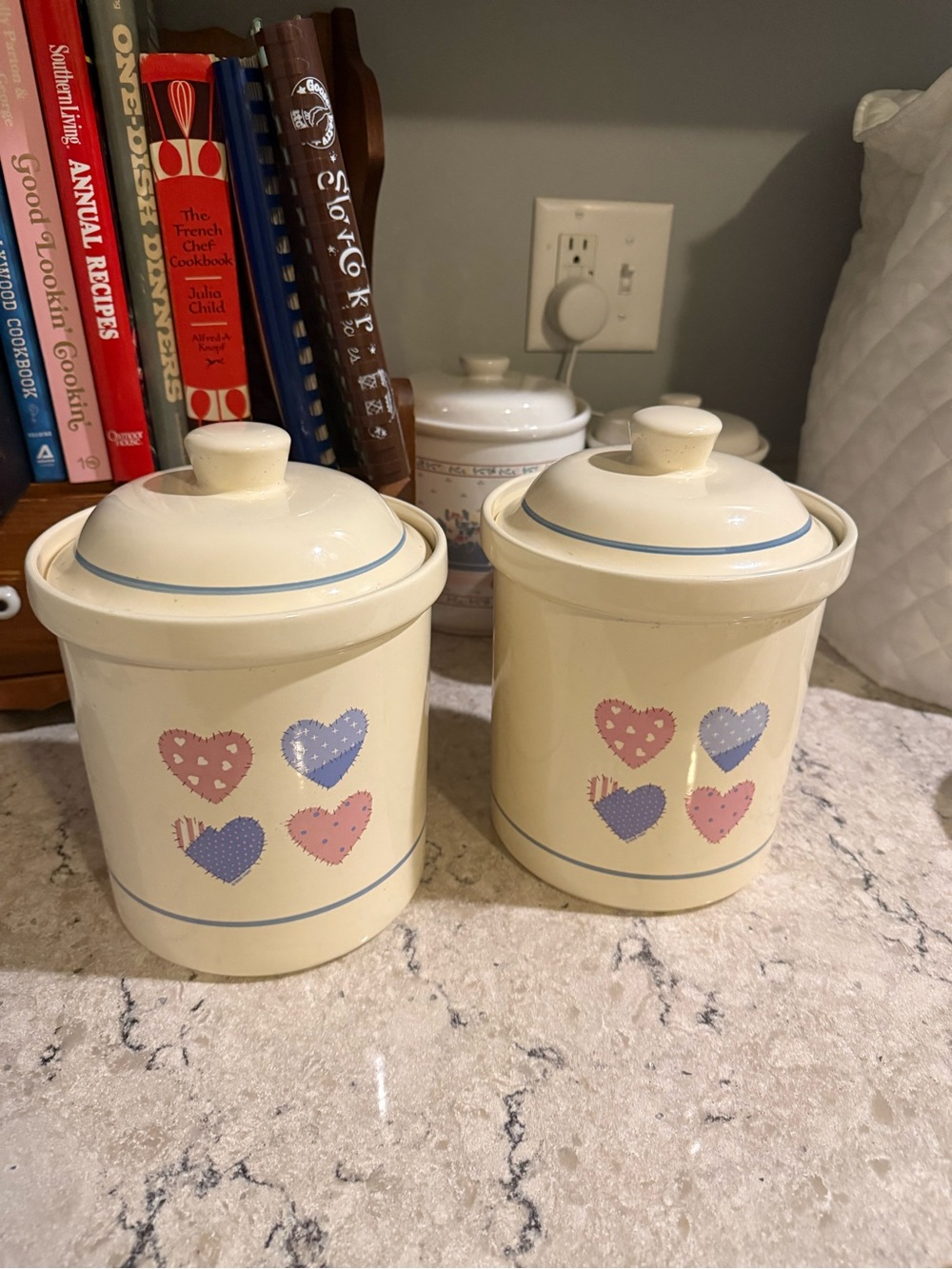 Vintage Treasure Craft Auntie ‘Em Canisters Heart to Heart pattern